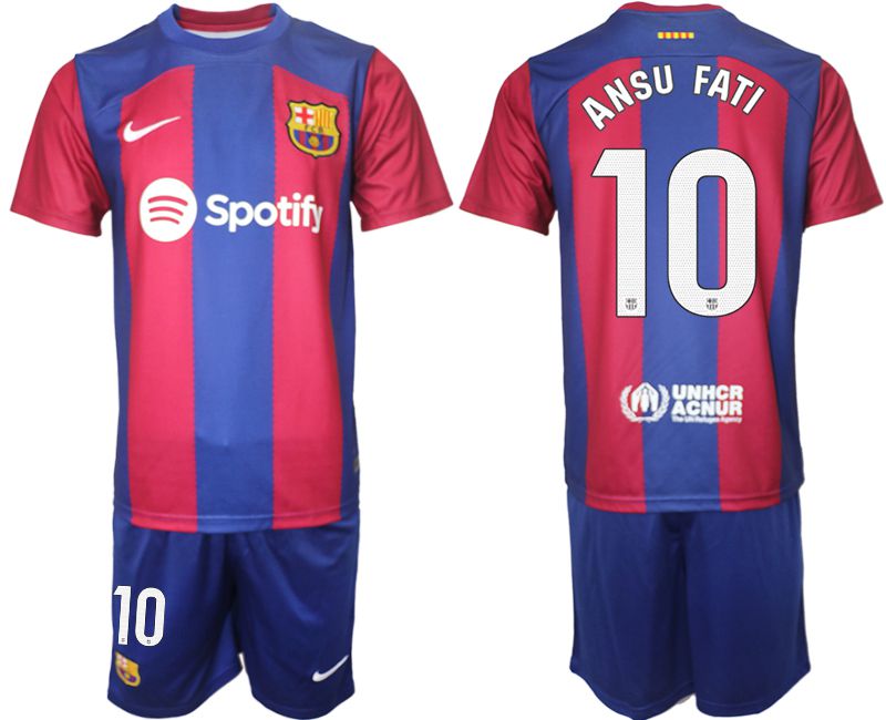 Men 2023-2024 Club Barcelona home red #10 Soccer Jersey1